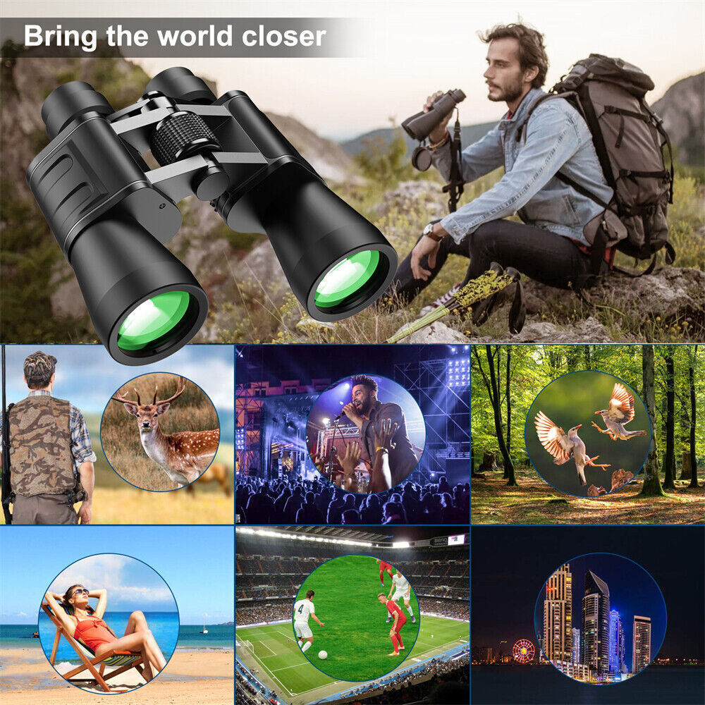 180x100 30x60 HD Military Zoom Powerful Binoculars Day-Low Night Optics Hunting