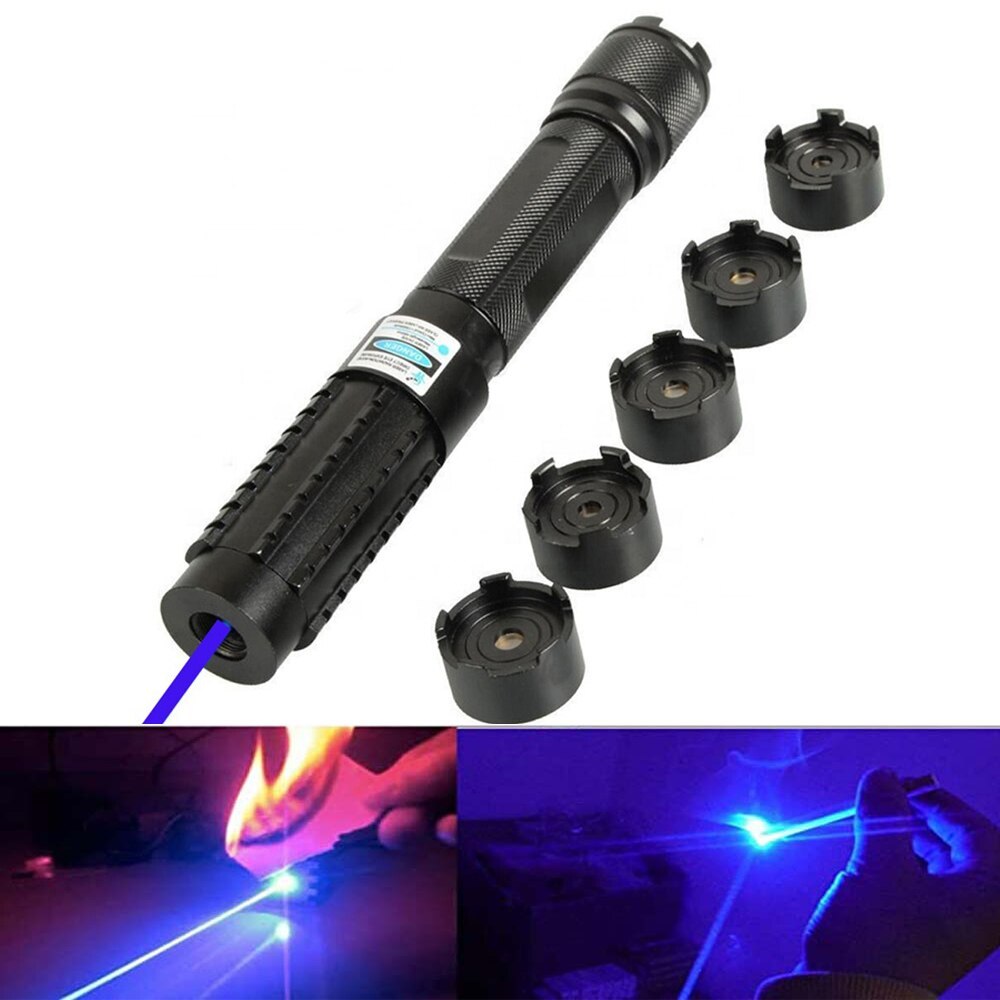 High Power Powerful Blue Laser Torch Flashlight Burning Match Burn Light Cigars Candle 450nm Focusable Blue Laser Pointers